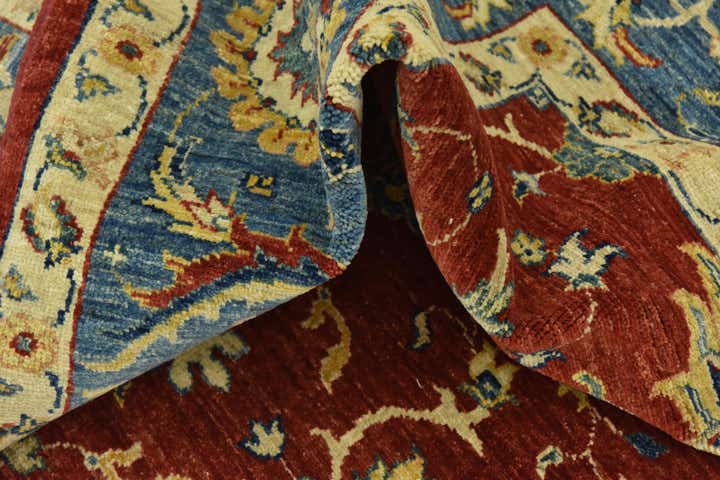 6' 9 x 9' 9 Hand Knotted Peshawar Ziegler Rug