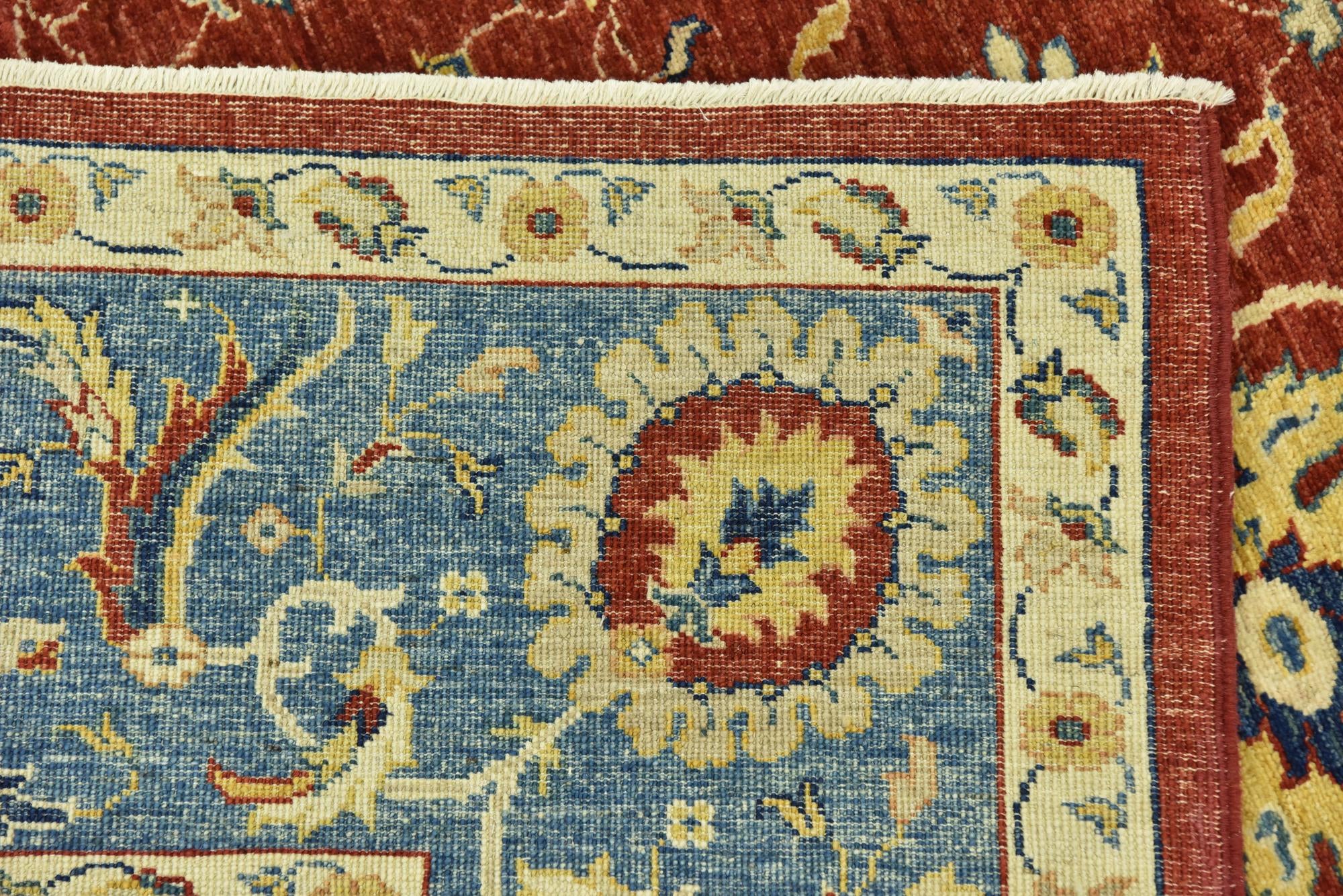 6' 9 x 9' 9 Hand Knotted Peshawar Ziegler Rug
