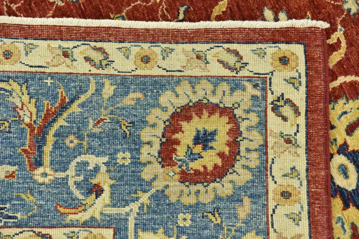 6' 9 x 9' 9 Hand Knotted Peshawar Ziegler Rug