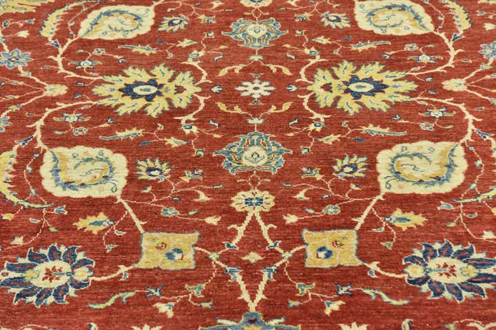 6' 9 x 9' 9 Hand Knotted Peshawar Ziegler Rug
