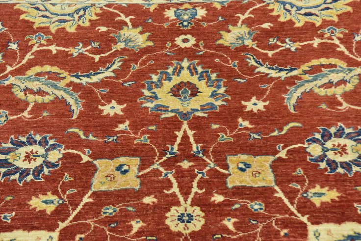 Detail image of 6' 9 x 9' 9 Hand Knotted Peshawar Ziegler Rug