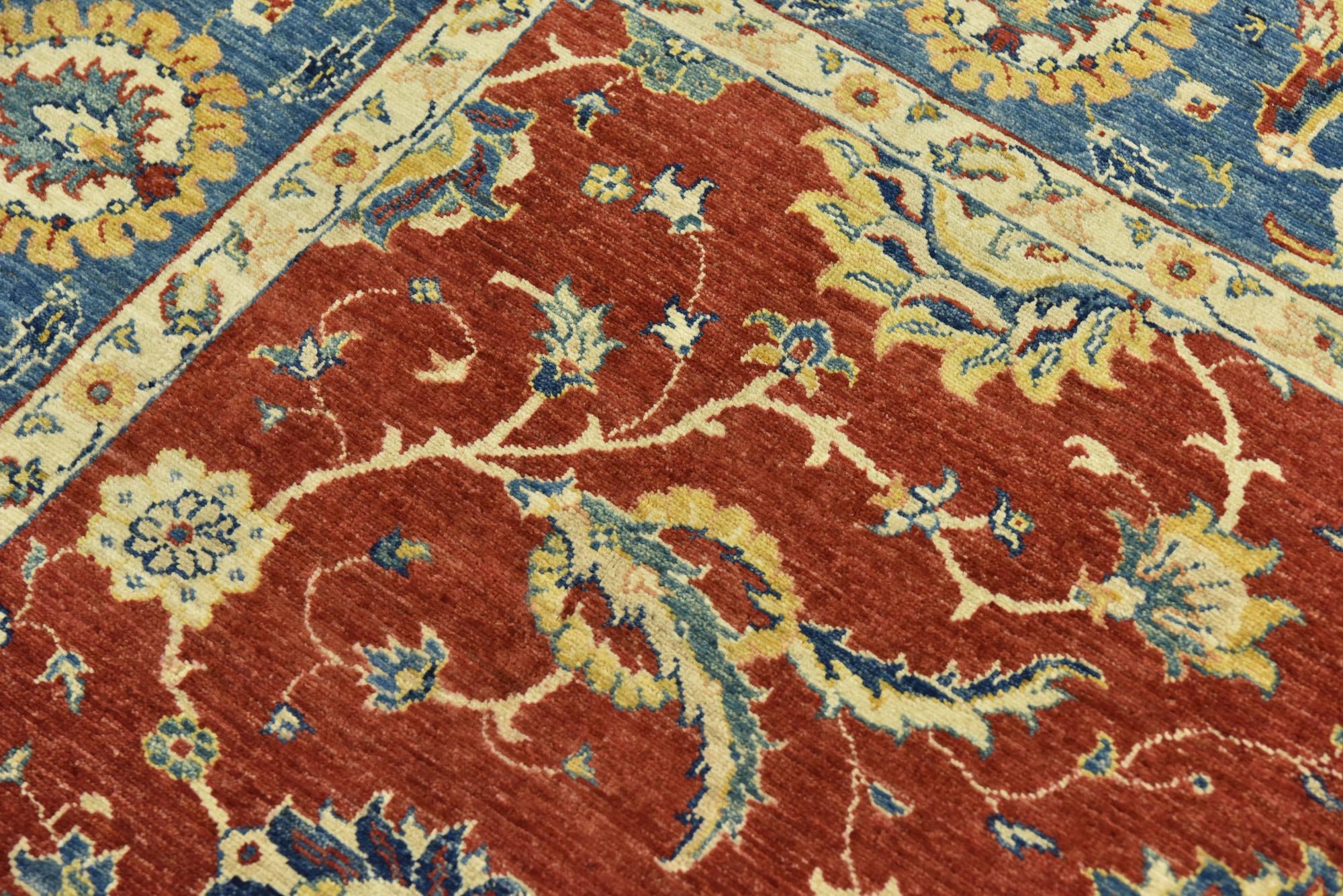 6' 9 x 9' 9 Hand Knotted Peshawar Ziegler Rug