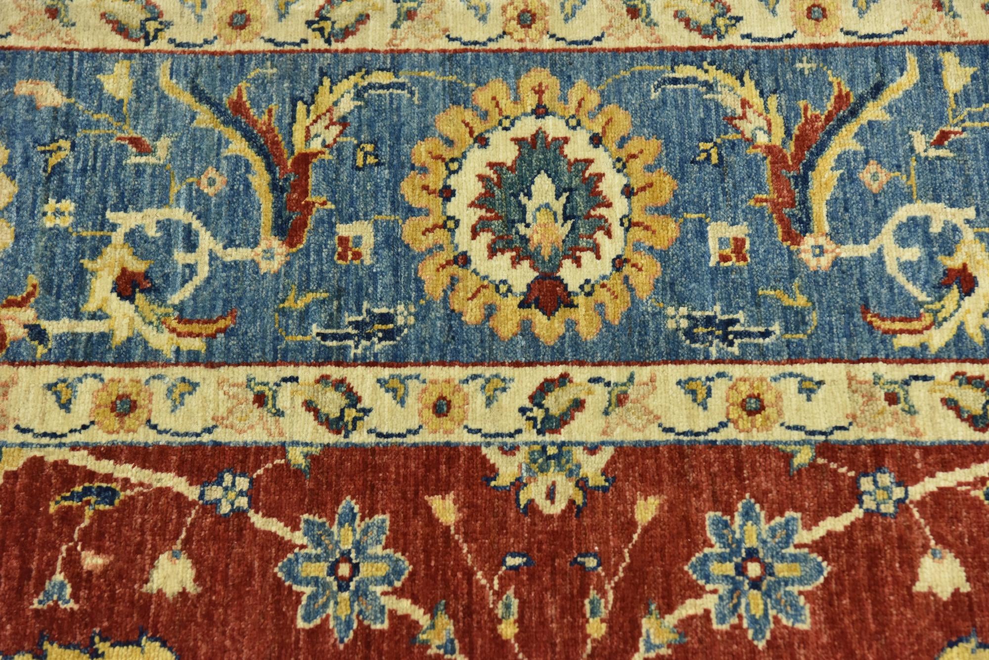 6' 9 x 9' 9 Hand Knotted Peshawar Ziegler Rug