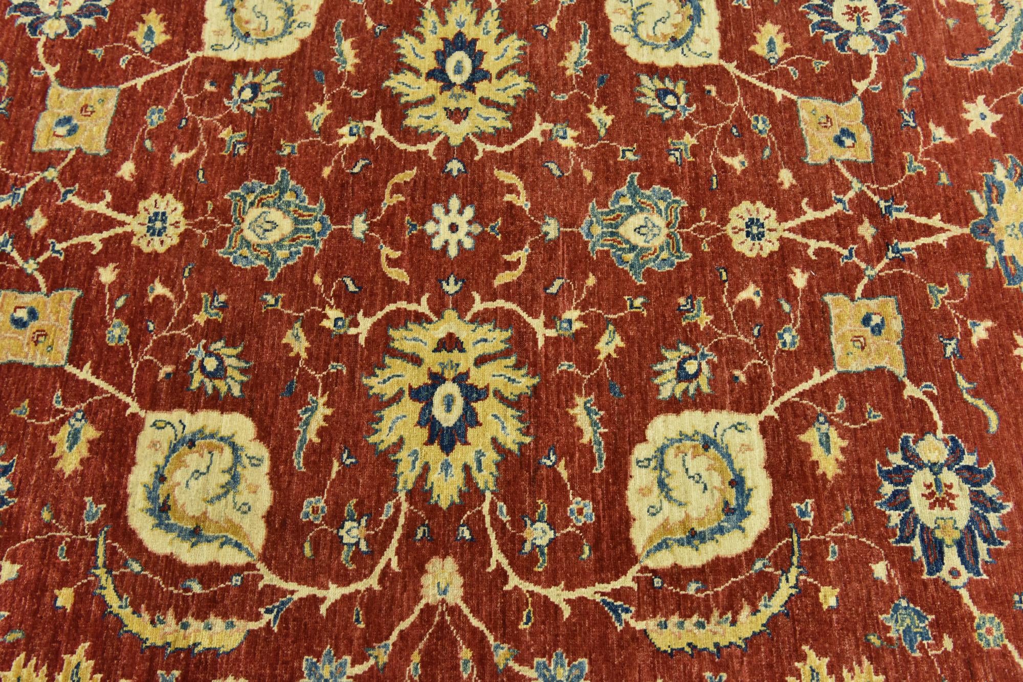 6' 9 x 9' 9 Hand Knotted Peshawar Ziegler Rug