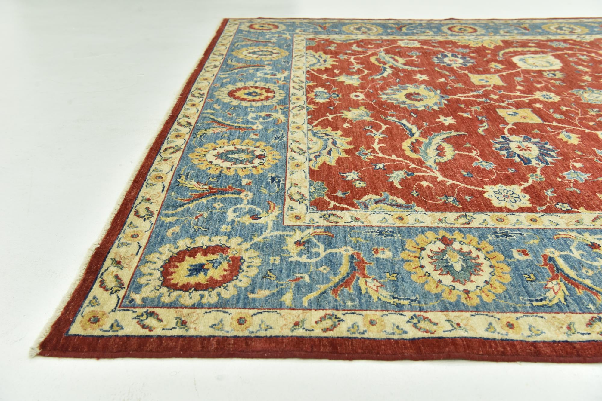 6' 9 x 9' 9 Hand Knotted Peshawar Ziegler Rug