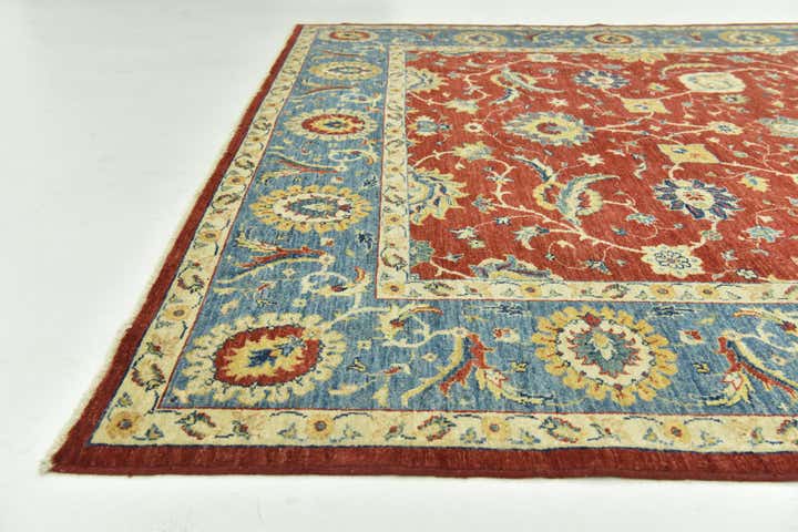 6' 9 x 9' 9 Hand Knotted Peshawar Ziegler Rug