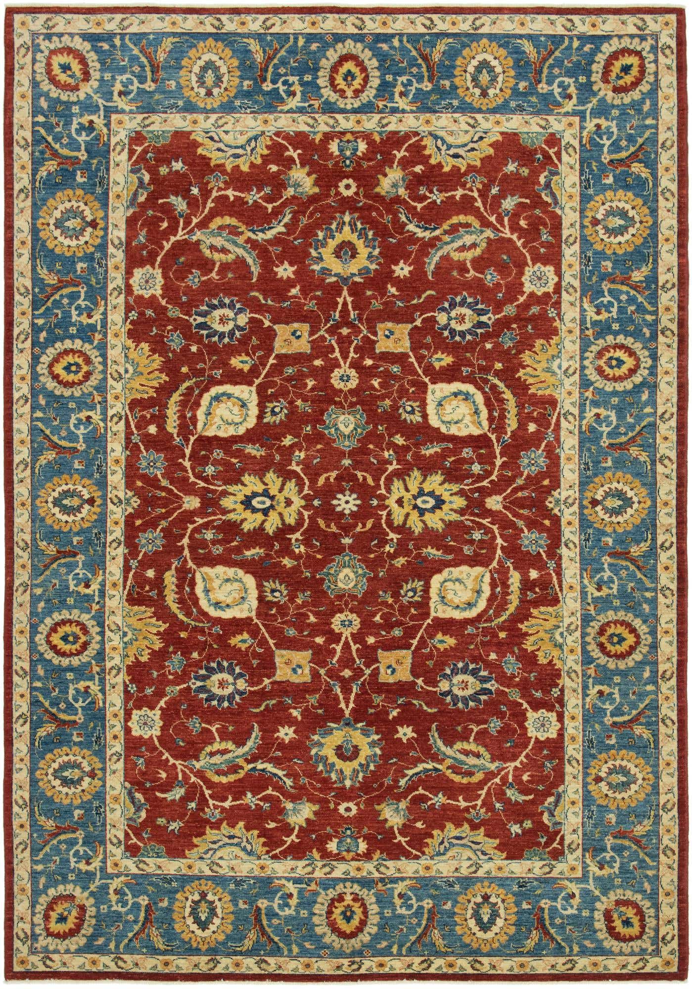 6' 9 x 9' 9 Hand Knotted Peshawar Ziegler Rug