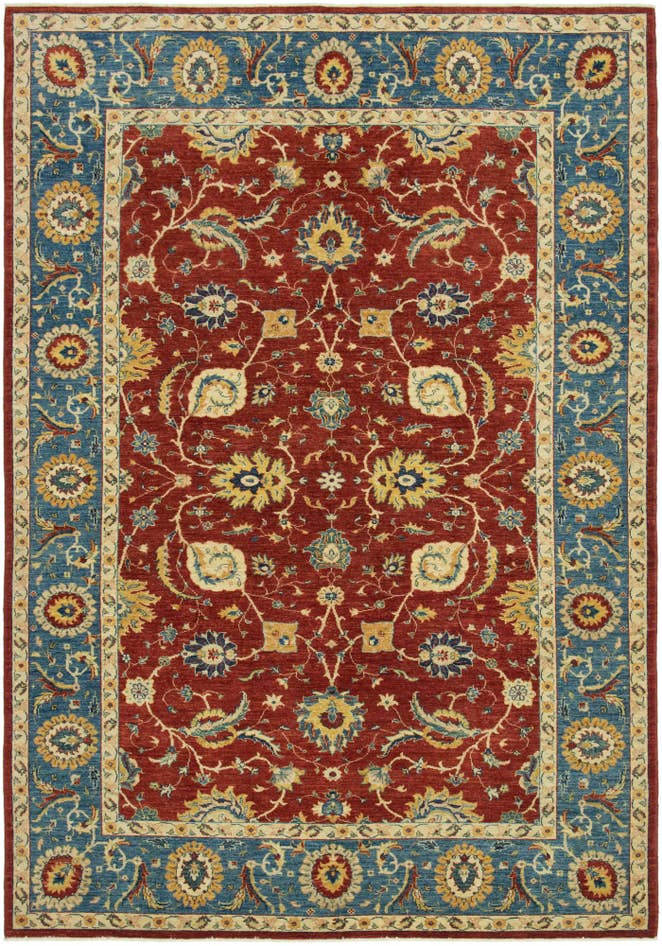 Detail image of 6' 9 x 9' 9 Hand Knotted Peshawar Ziegler Rug