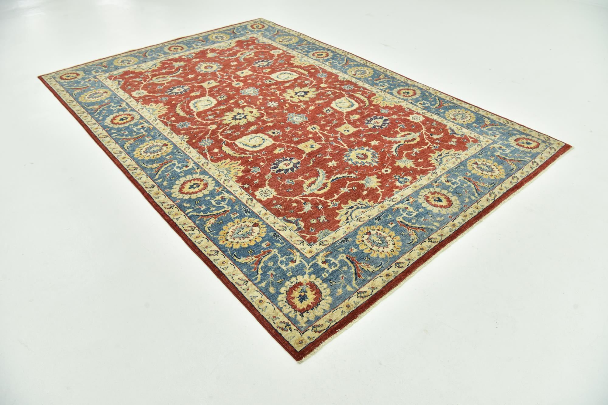 6' 7 x 9' 6 Hand Knotted Peshawar Ziegler Rug
