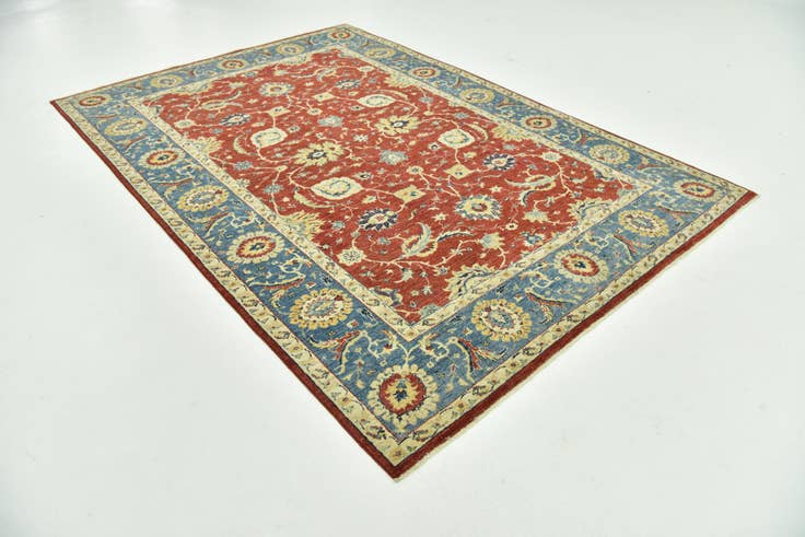 Detail image of 6' 7 x 9' 6 Hand Knotted Peshawar Ziegler Rug