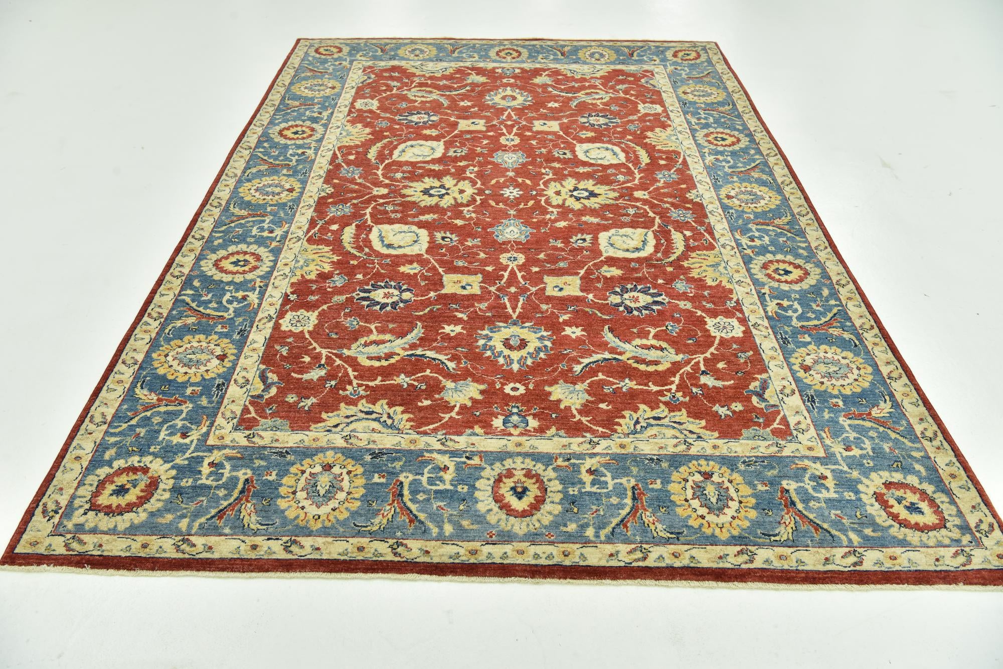 6' 7 x 9' 6 Hand Knotted Peshawar Ziegler Rug