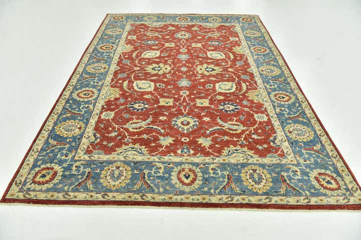 6' 7 x 9' 6 Hand Knotted Peshawar Ziegler Rug