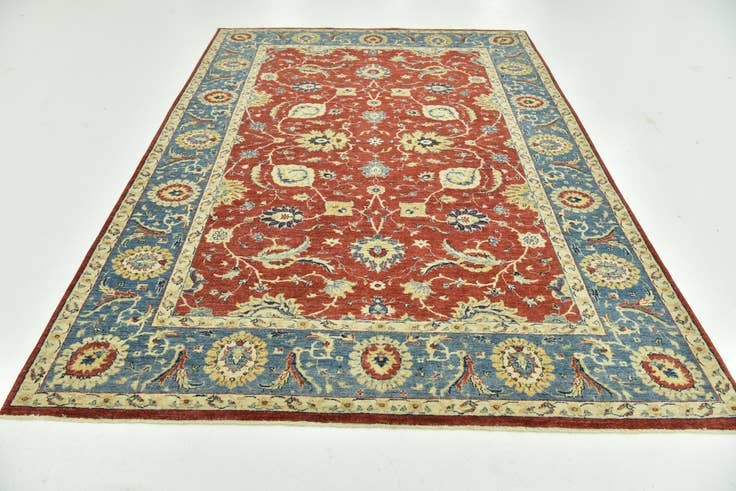 Detail image of 6' 7 x 9' 6 Hand Knotted Peshawar Ziegler Rug