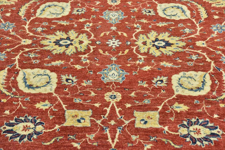 Detail image of 6' 7 x 9' 6 Hand Knotted Peshawar Ziegler Rug