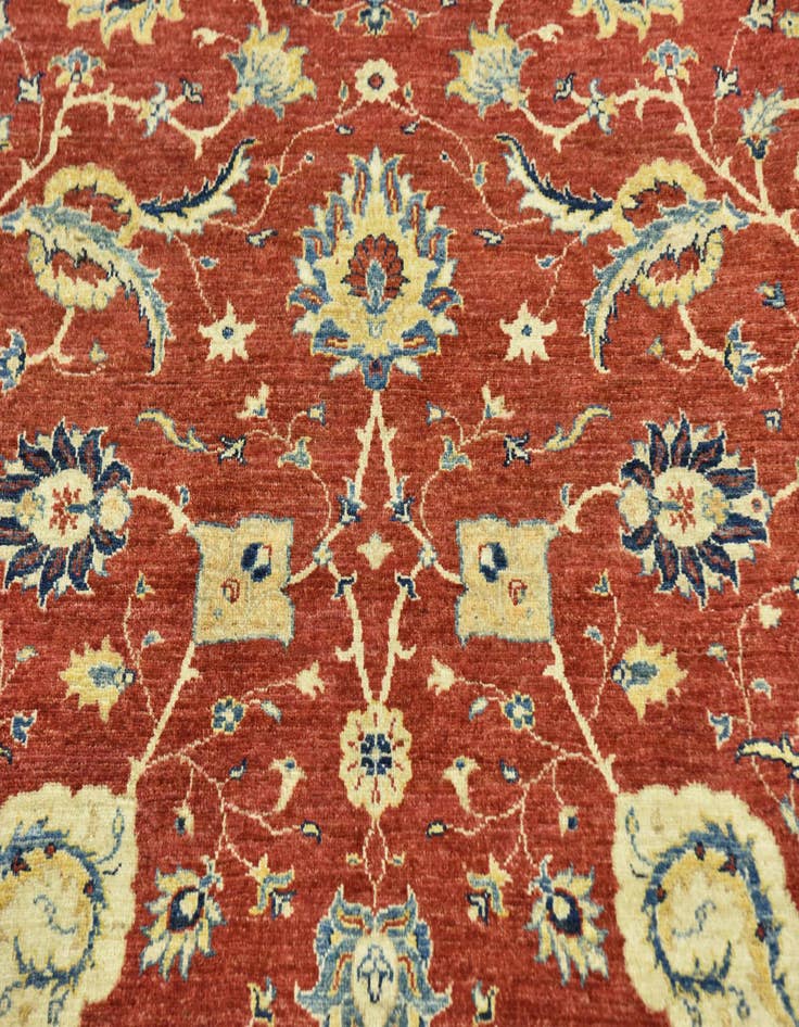 Detail image of 6' 7 x 9' 6 Hand Knotted Peshawar Ziegler Rug