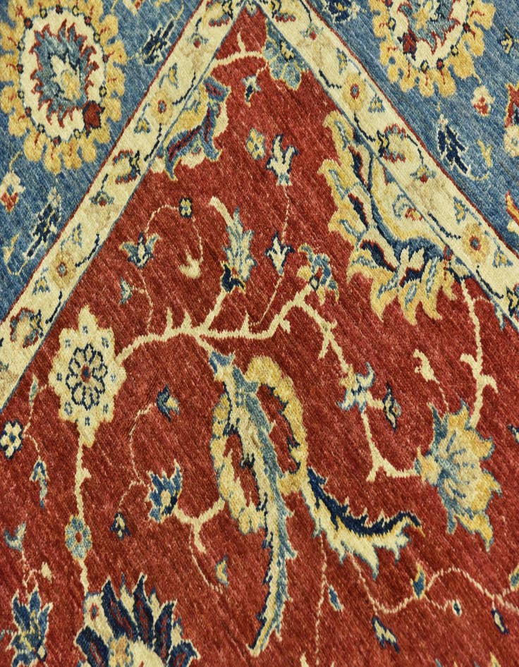 Detail image of 6' 7 x 9' 6 Hand Knotted Peshawar Ziegler Rug