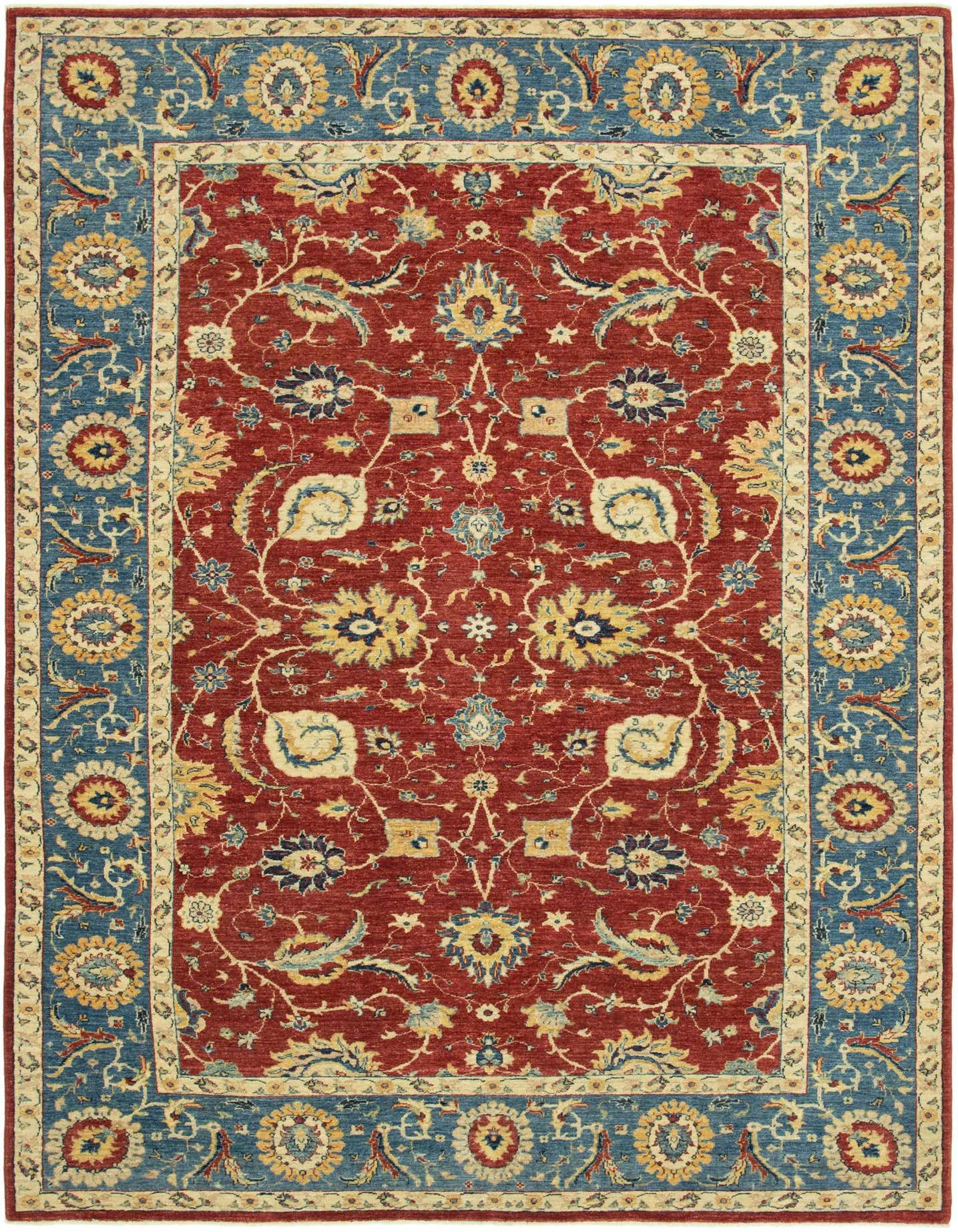 6' 7 x 9' 6 Hand Knotted Peshawar Ziegler Rug