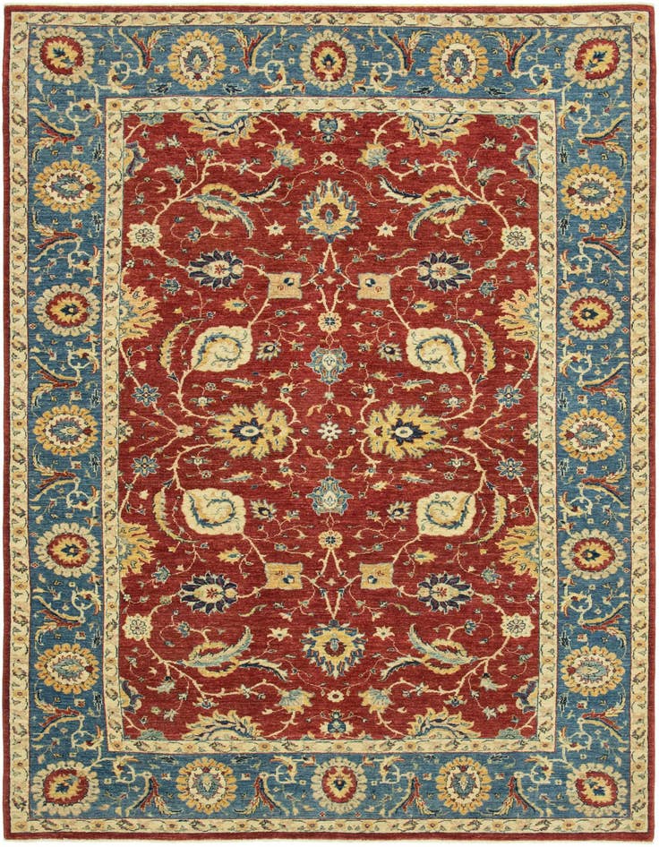 Detail image of 6' 7 x 9' 6 Hand Knotted Peshawar Ziegler Rug