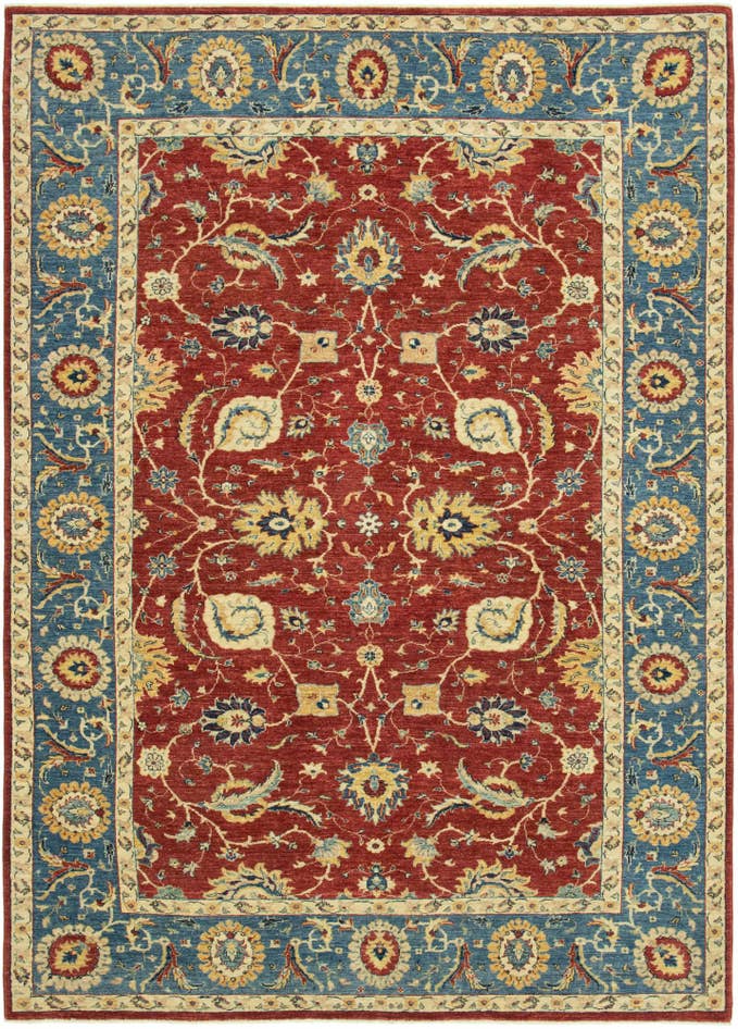 Detail image of 6' 7 x 9' 6 Hand Knotted Peshawar Ziegler Rug