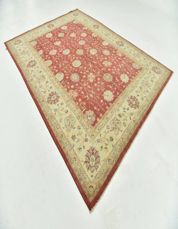 Detail image of 8' 10 x 12' Hand Knotted Peshawar Ziegler Rug