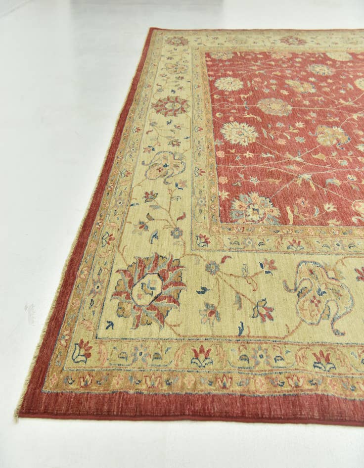 Detail image of 8' 10 x 12' Hand Knotted Peshawar Ziegler Rug