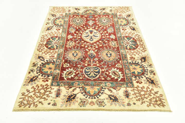 4' x 6' 1 Hand Knotted Peshawar Ziegler Rug
