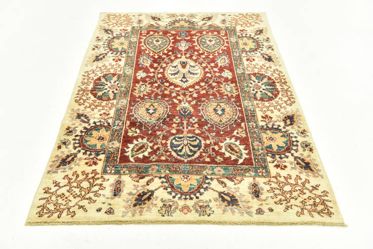 Detail image of 4' x 6' 1 Hand Knotted Peshawar Ziegler Rug