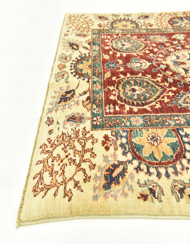 Detail image of 4' x 6' 1  Hand Knotted Peshawar Ziegler Rug