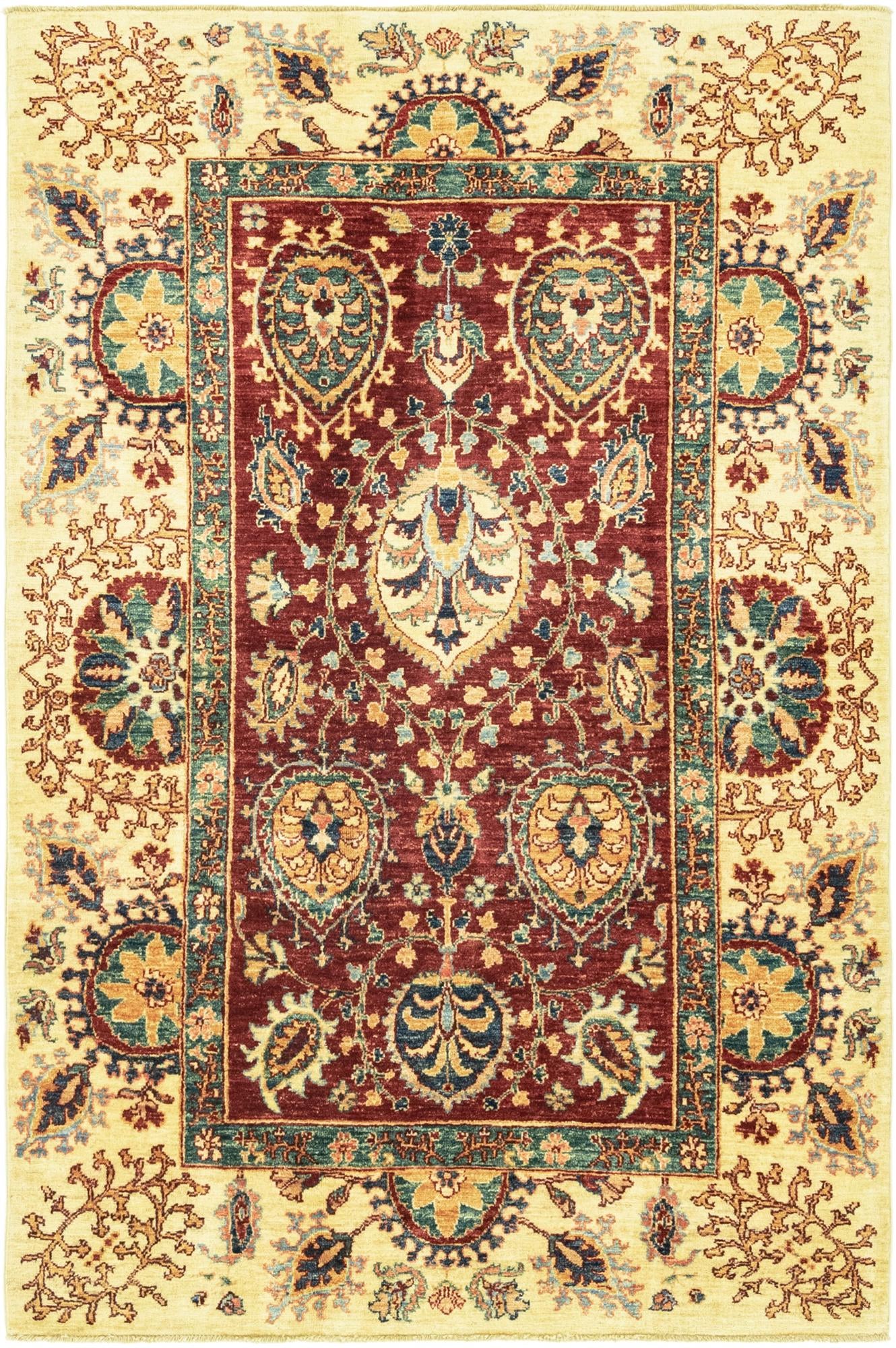 4' x 6' 1 Hand Knotted Peshawar Ziegler Rug