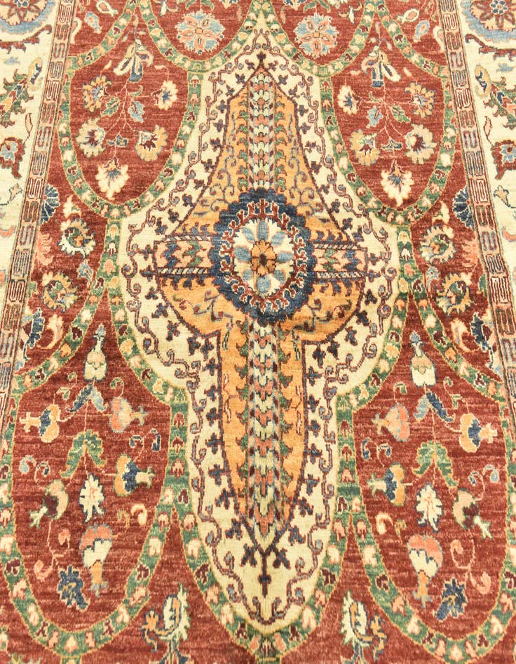 Detail image of 5' 7 x 8' Hand Knotted Peshawar Ziegler Rug