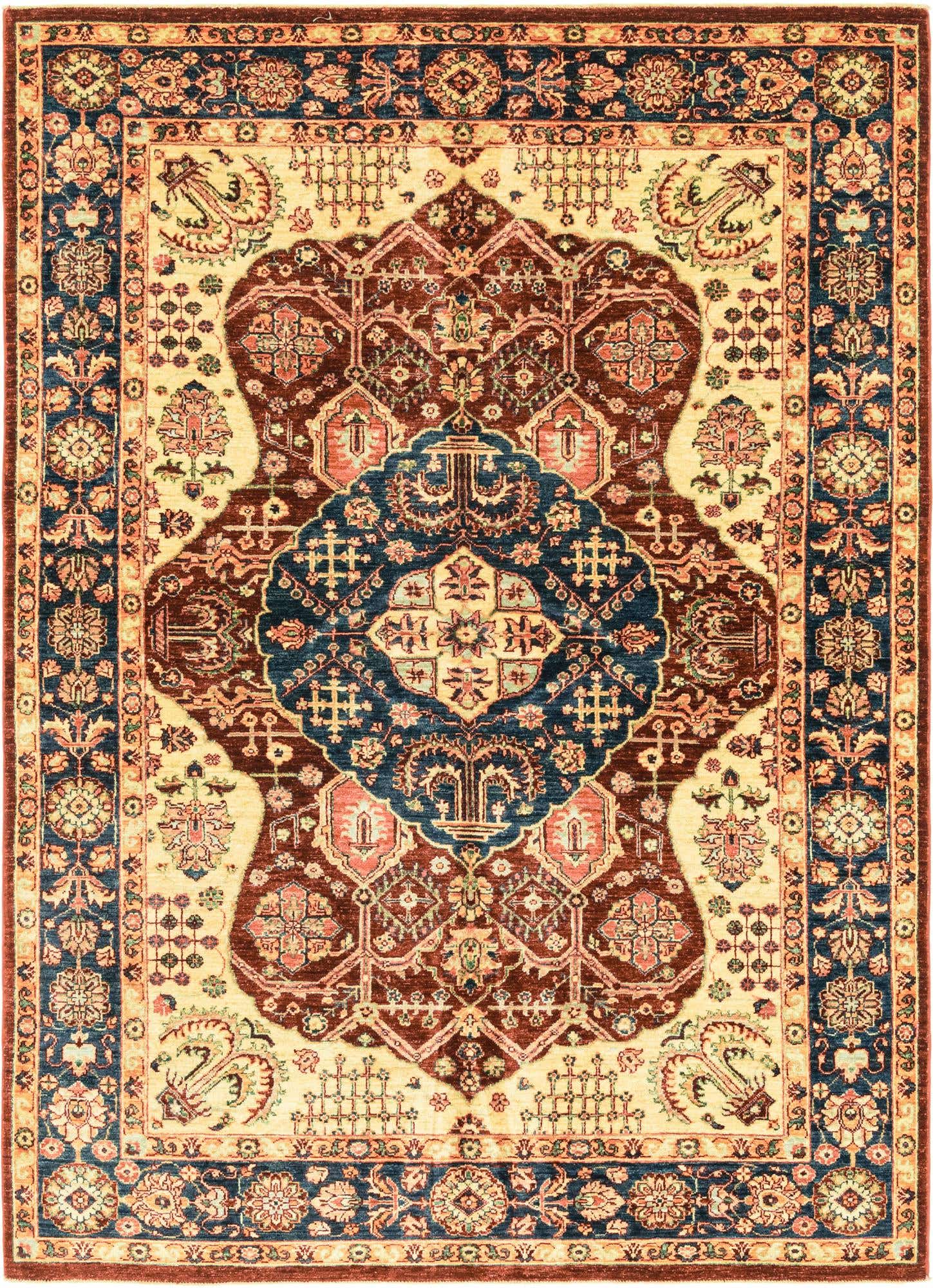 5' 9 x 7' 10 Hand Knotted Peshawar Ziegler Rug