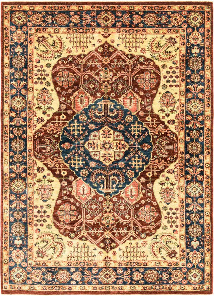 5' 9 x 7' 10 Hand Knotted Peshawar Ziegler Rug