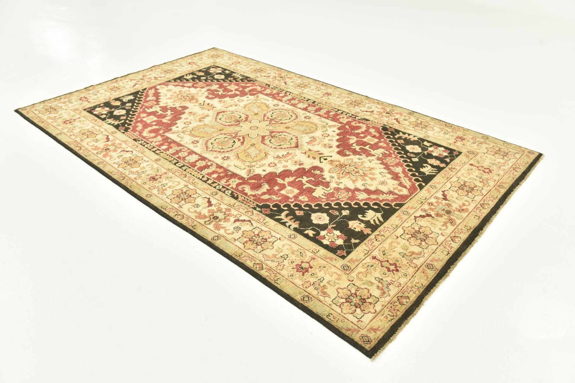5' 8 x 9' 2 Hand Knotted Peshawar Ziegler Rug