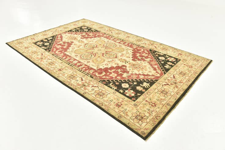 Detail image of 5' 8 x 9' 2 Hand Knotted Peshawar Ziegler Rug