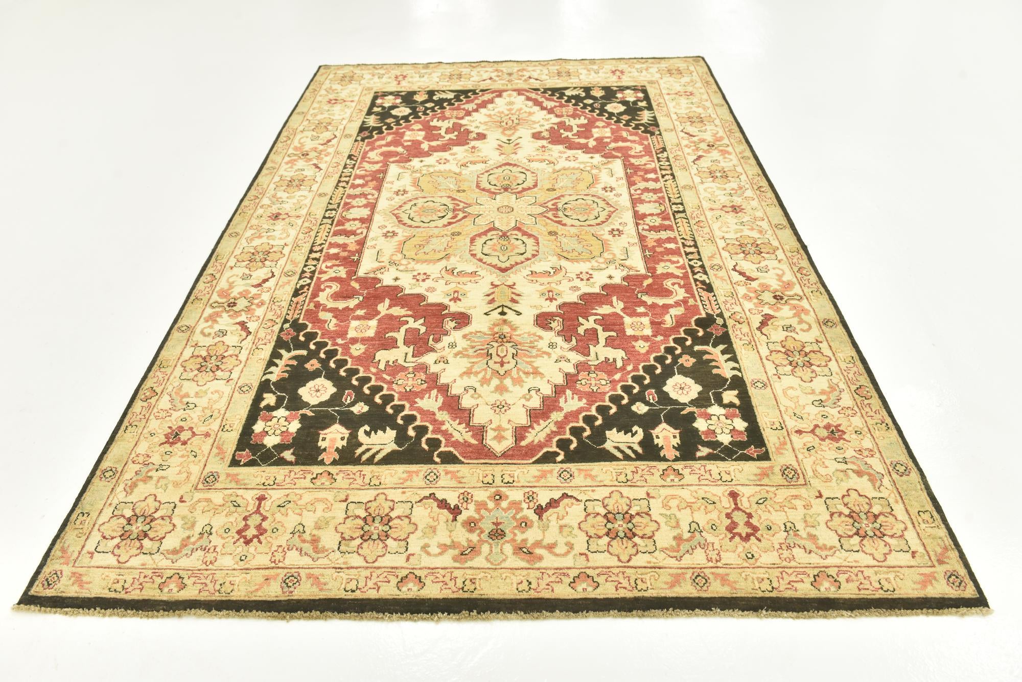 5' 8 x 9' 2 Hand Knotted Peshawar Ziegler Rug