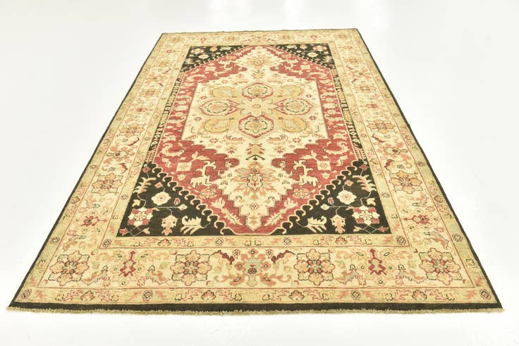 Detail image of 5' 8 x 9' 2 Hand Knotted Peshawar Ziegler Rug