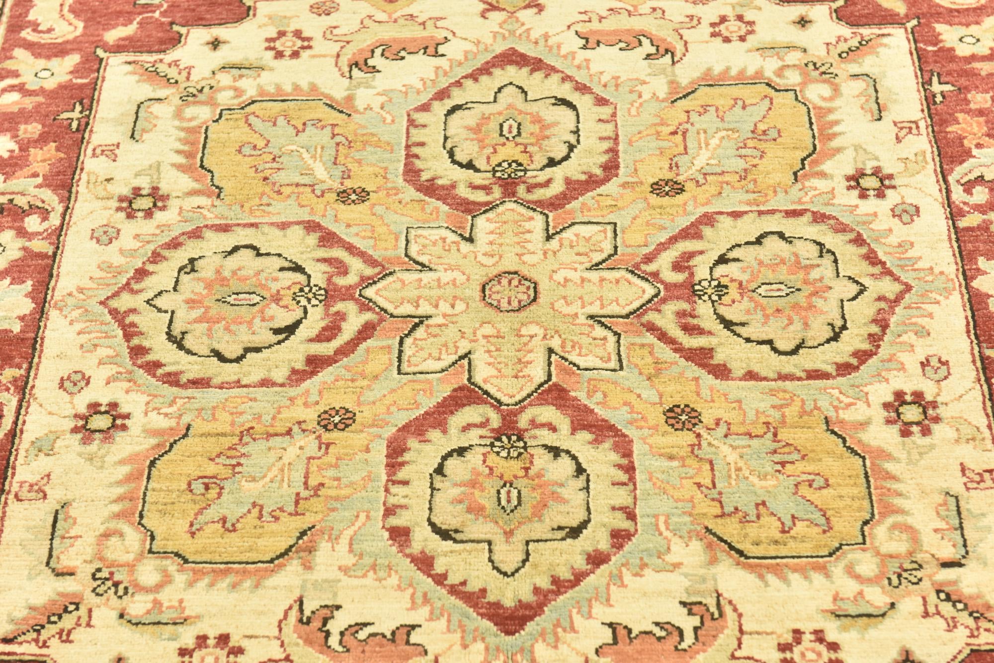 5' 8 x 9' 2 Hand Knotted Peshawar Ziegler Rug