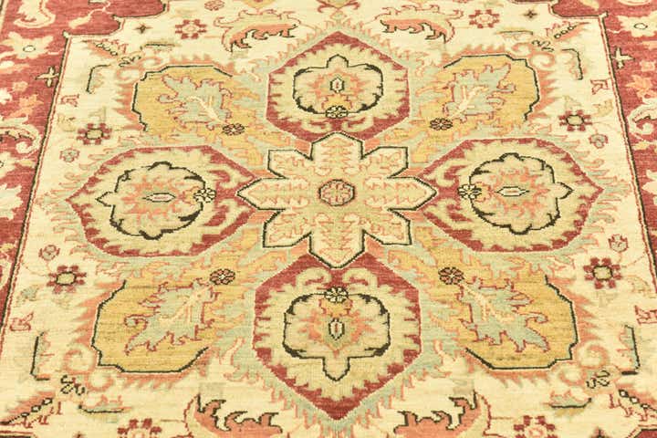 5' 8 x 9' 2 Hand Knotted Peshawar Ziegler Rug
