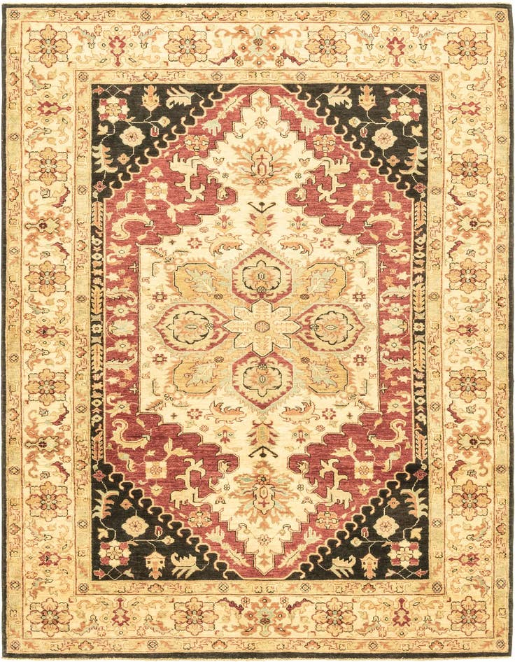Detail image of 5' 8 x 9' 2 Hand Knotted Peshawar Ziegler Rug