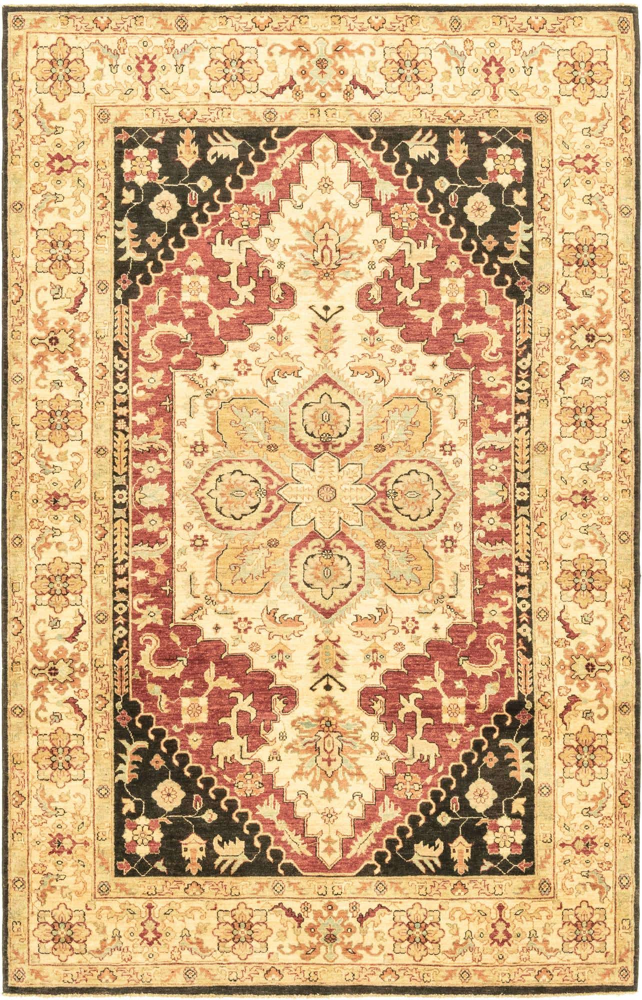 5' 8 x 9' 2 Hand Knotted Peshawar Ziegler Rug