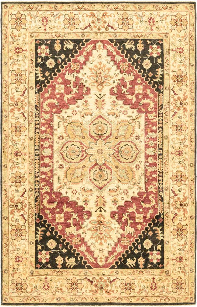 5' 8 x 9' 2 Hand Knotted Peshawar Ziegler Rug