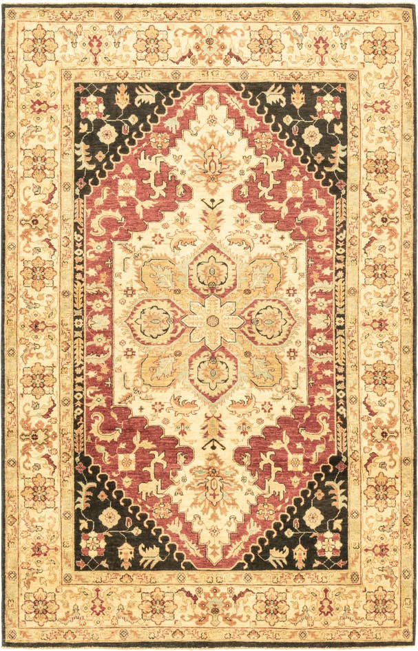 Detail image of 5' 8 x 9' 2 Hand Knotted Peshawar Ziegler Rug