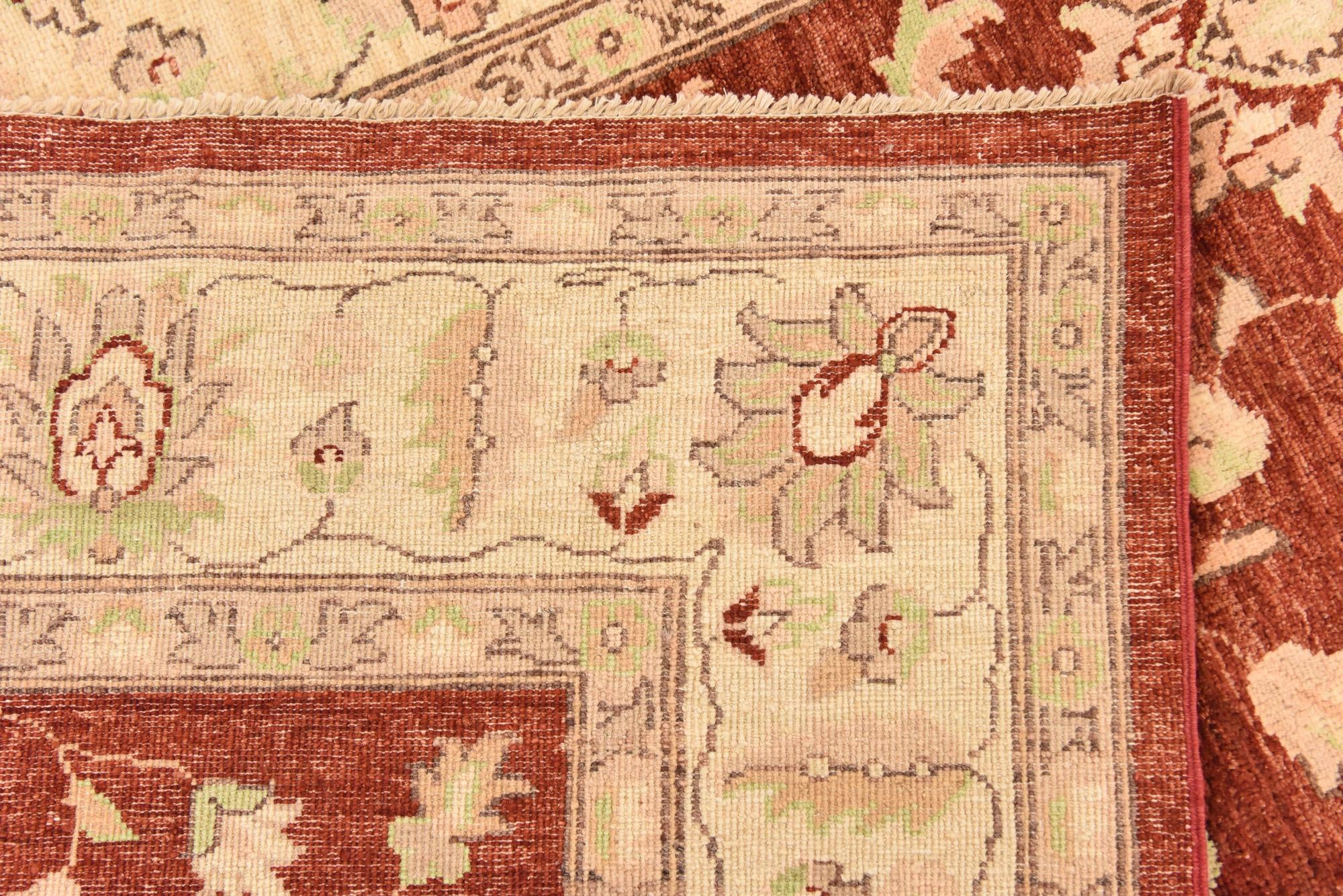 5' 11 x 8' 11 Hand Knotted Peshawar Ziegler Wool Rug