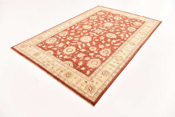 5' 11 x 8' 11 Hand Knotted Peshawar Ziegler Wool Rug