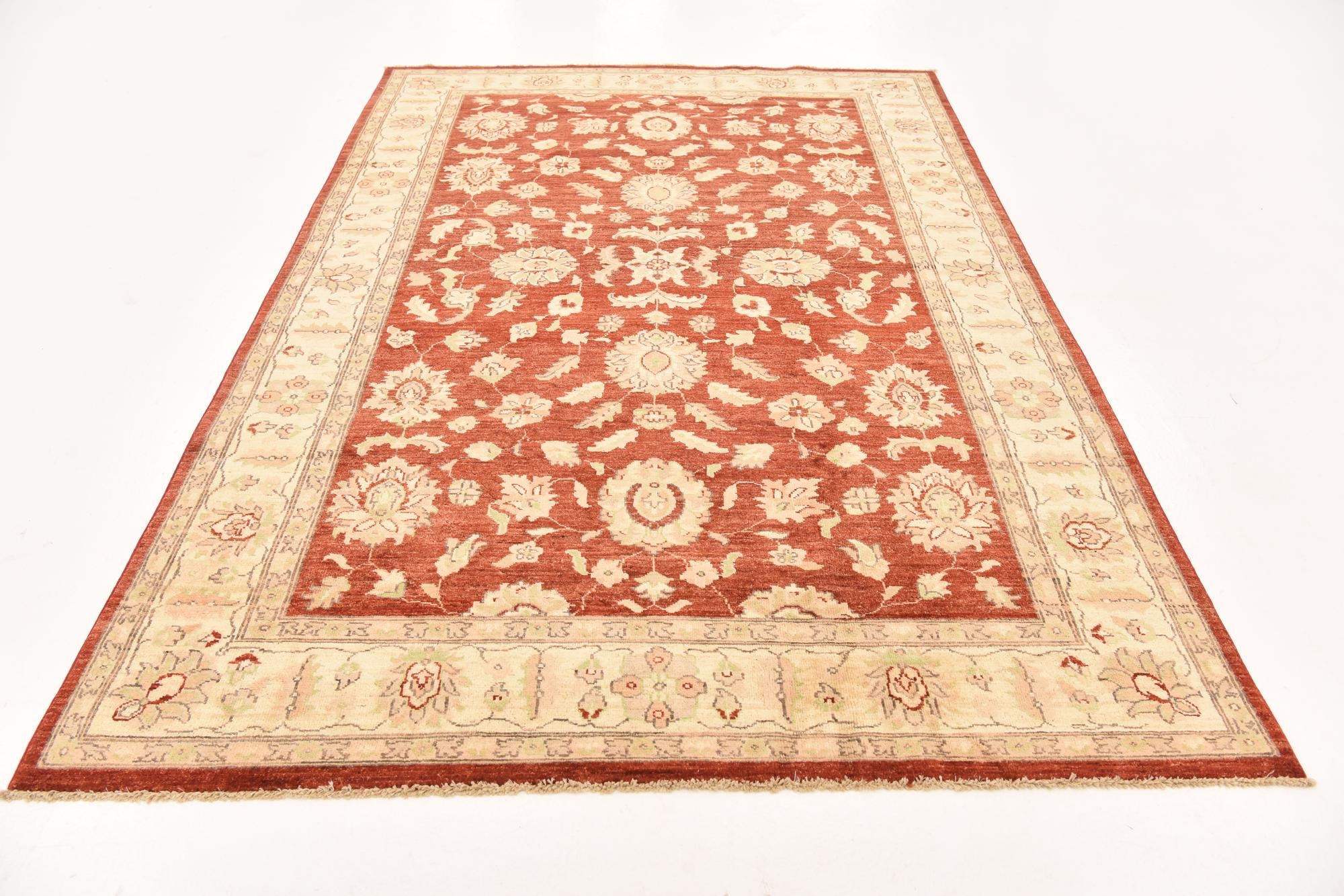5' 11 x 8' 11 Hand Knotted Peshawar Ziegler Wool Rug