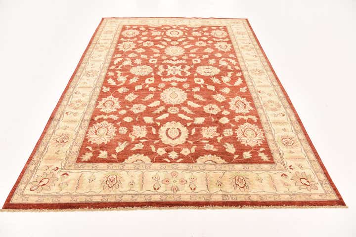 5' 11 x 8' 11 Hand Knotted Peshawar Ziegler Wool Rug