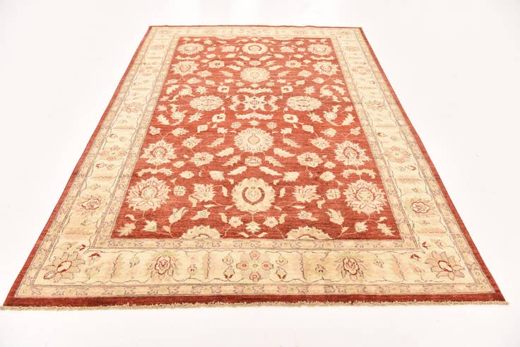 Detail image of 5' 11 x 8' 11 Hand Knotted Peshawar Ziegler Wool Rug