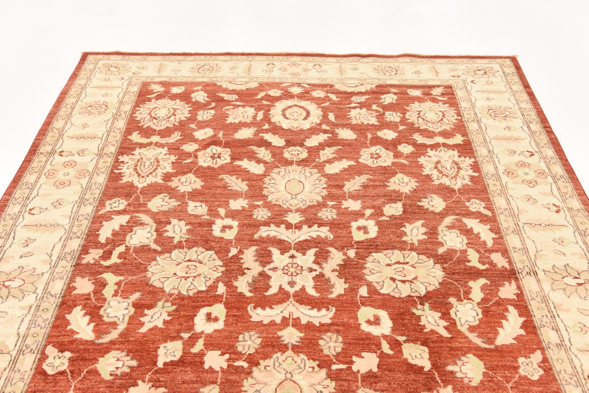 5' 11 x 8' 11 Hand Knotted Peshawar Ziegler Wool Rug