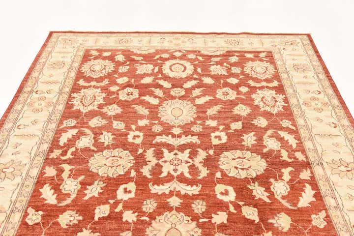 5' 11 x 8' 11 Hand Knotted Peshawar Ziegler Wool Rug
