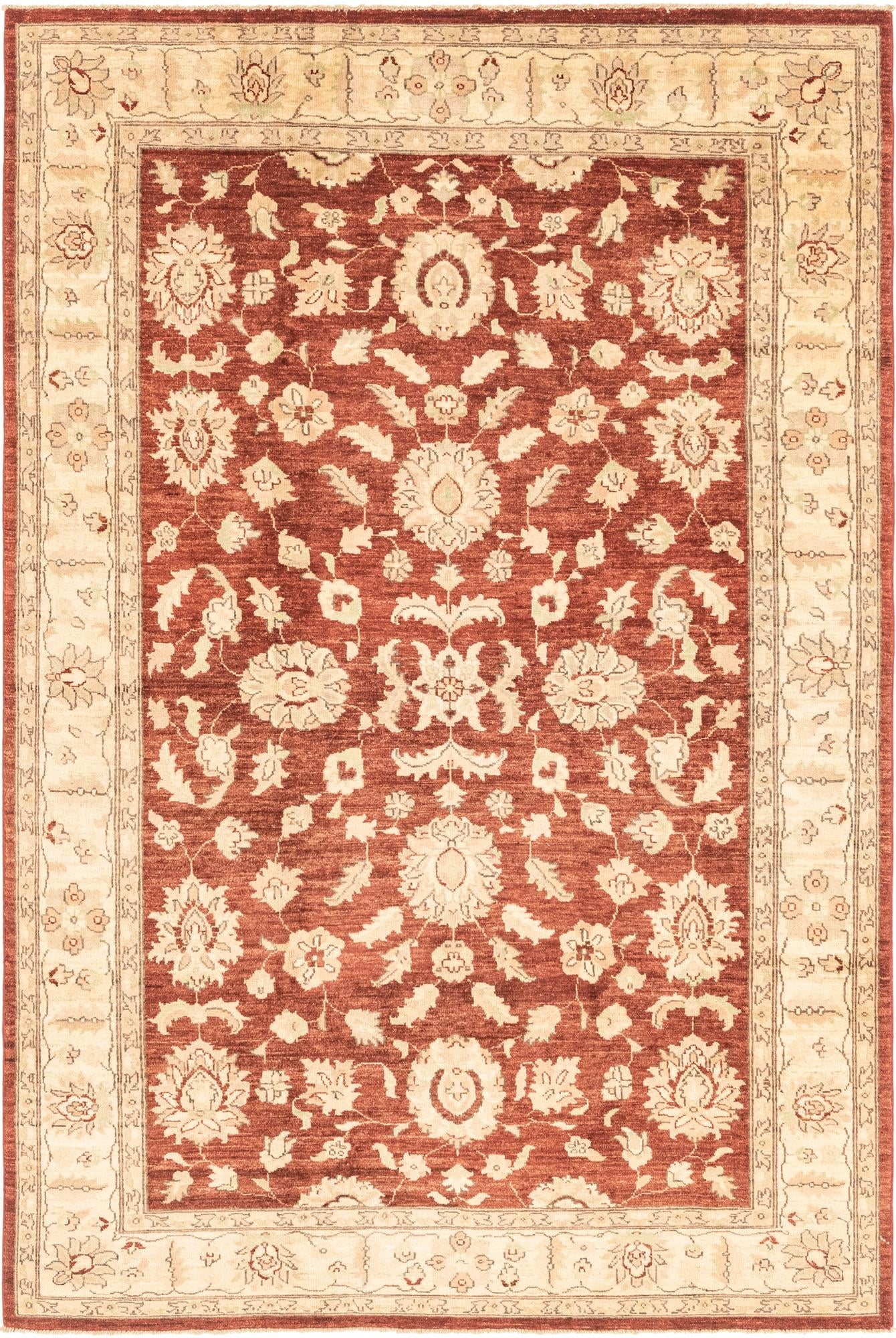 5' 11 x 8' 11 Hand Knotted Peshawar Ziegler Wool Rug